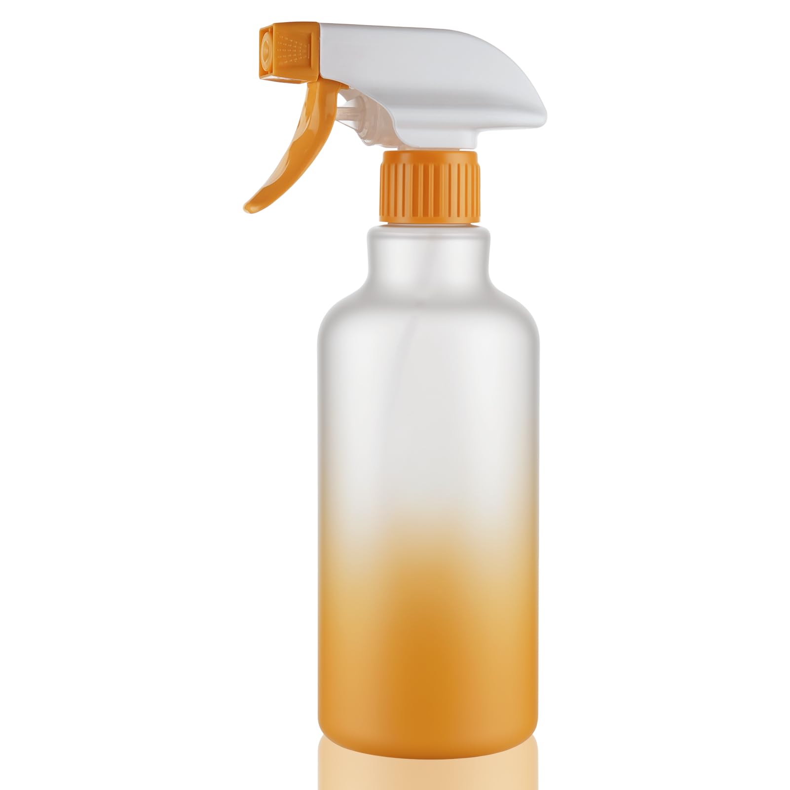 12 oz heavy-duty plastic spray bottles for cleaning from Aura Restored, shown with spray nozzle and clear container.