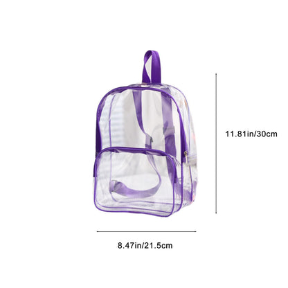 Clear Backpack Large Capacity Transparent Shoulder Backpack Transparent Packets Plastic Backpack (Black)