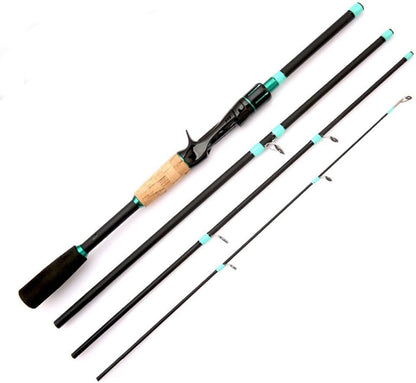 Fiberglass Spinner Baitcasting Fishing Rod with 4/5 Sections, Strong Waist Strength and Resilience, Smooth Line Guides, 2500g Load Capacity, for Lure Fishing in Freshwater or Saltwater
