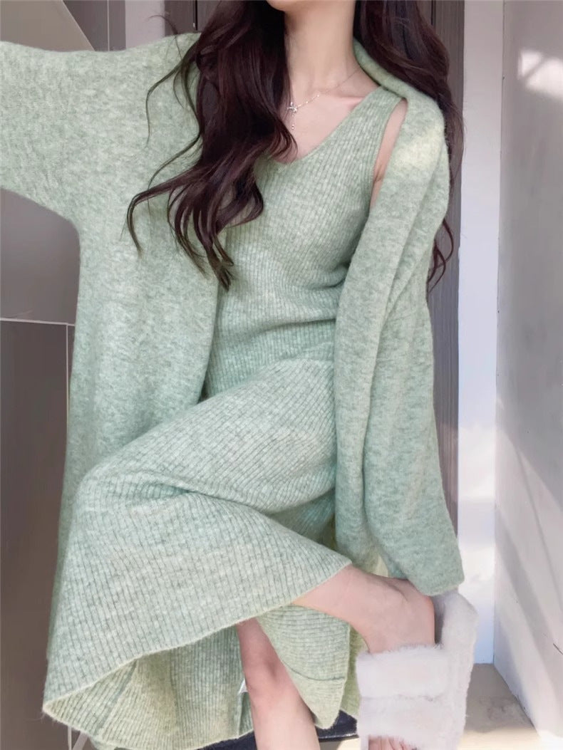 9DF Knitted Sweater Dress Suit Aura Restored