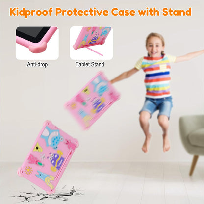 Kids Tablet 7 inch Tablets for Kids 3-12, 32GB Android Toddler Tablet with Solid Case, YouTube, Netflix, GMS, Bluetooth, WiFi, Education Learning Apps Installed, Parent Control