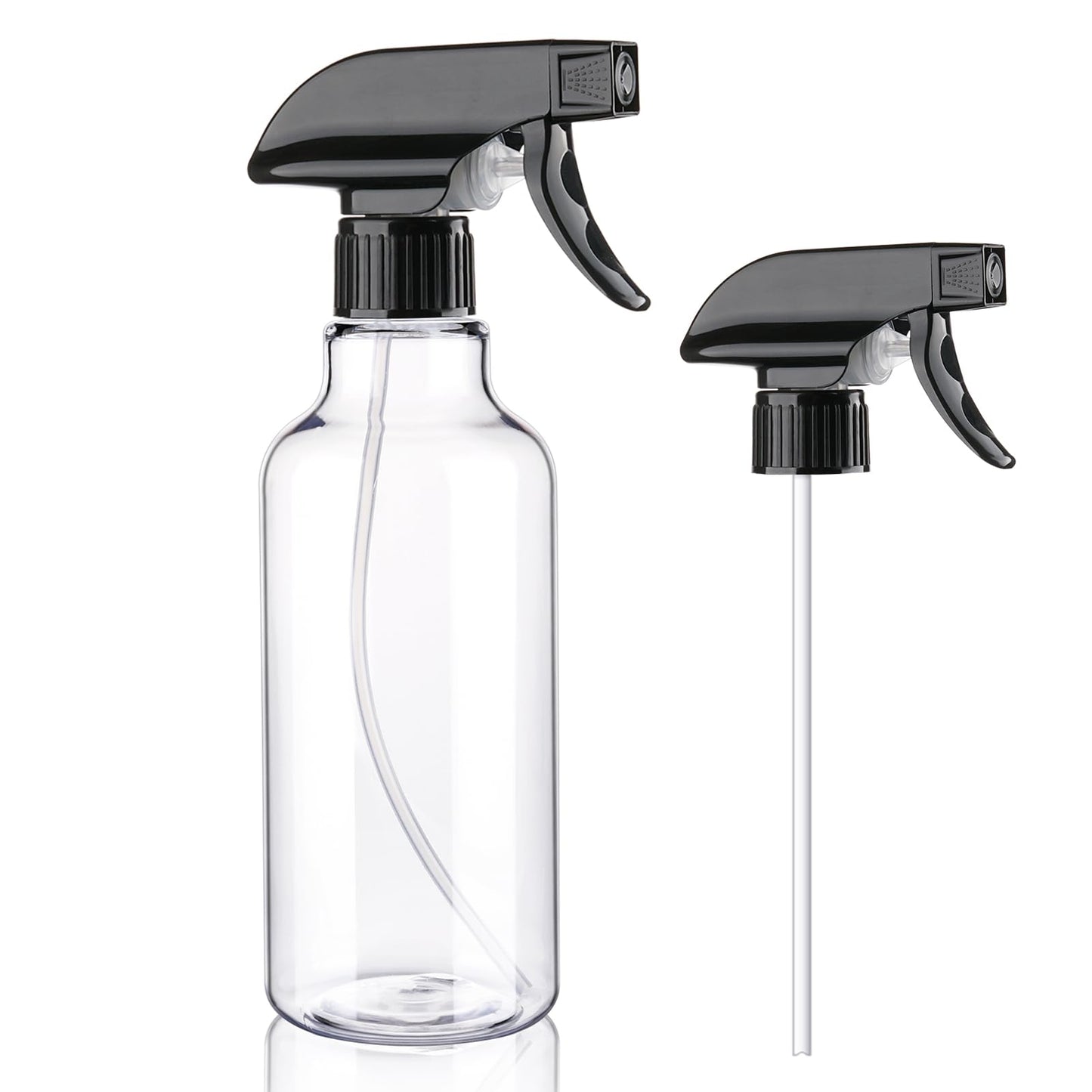 12 oz Aura Restored heavy-duty plastic spray bottles for cleaning, shown with nozzles and clear visibility of the bottles