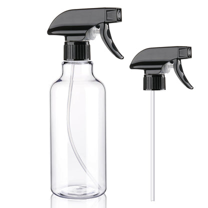 12 oz Aura Restored heavy-duty plastic spray bottles for cleaning, shown with nozzles and clear visibility of the bottles