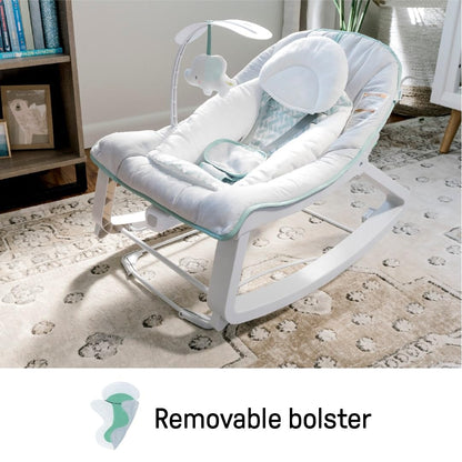 Aura Restored Ingenuity Keep Cozy 3-in-1 baby bouncer with toy bar, vibrating seat, and rocker for infants to toddlers up to 40 lbs.