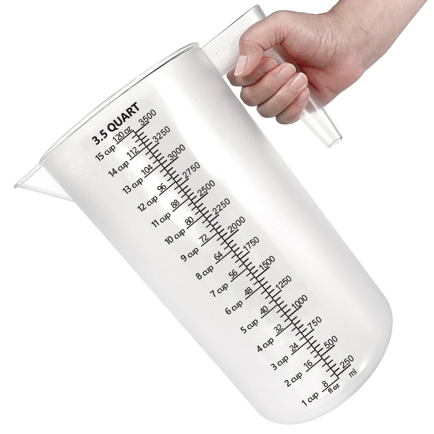 Laser-Etched Measuring Cup Set, 16 oz & 8 oz Cup Clear Plastic