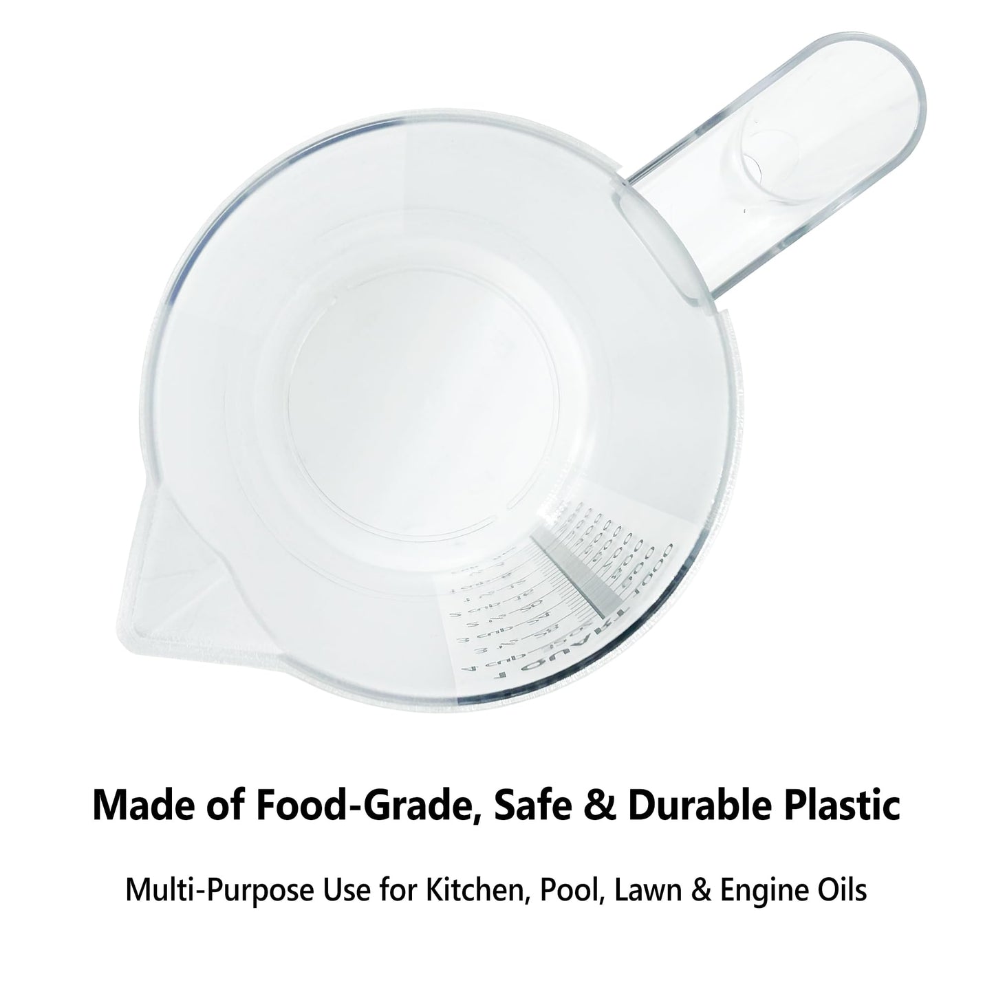 Laser-Etched Measuring Cup Set, 16 oz & 8 oz Cup Clear Plastic