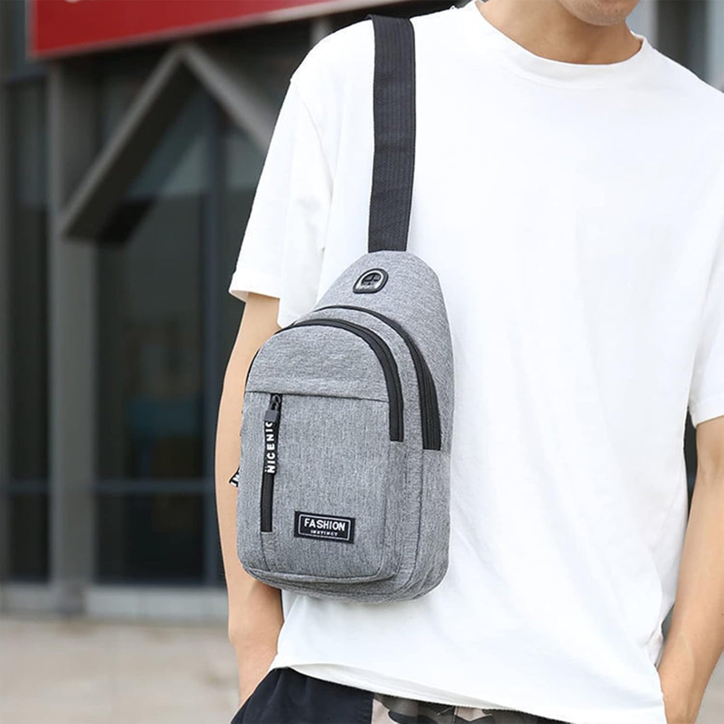 Gideon Collection Sling Bag, Crossbody Bags, Chest Bag, Sling Backpack with USB Hole for Women Men