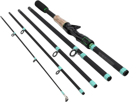 Fiberglass Spinner Baitcasting Fishing Rod with 4/5 Sections, Strong Waist Strength and Resilience, Smooth Line Guides, 2500g Load Capacity, for Lure Fishing in Freshwater or Saltwater
