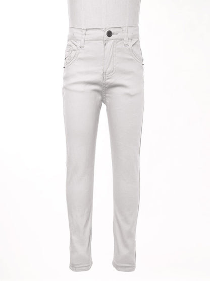 Children Boy's Skinny Chino Pants Kids Cute School Uniform Elastic Waist Straight Pants Stretchy Jeans