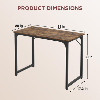 PayLessHere 32/39/47 inch Computer Desk Study Writing Table, Adjustable feet, Modern Furniture for Home Office (1, Brown, 32 inch)