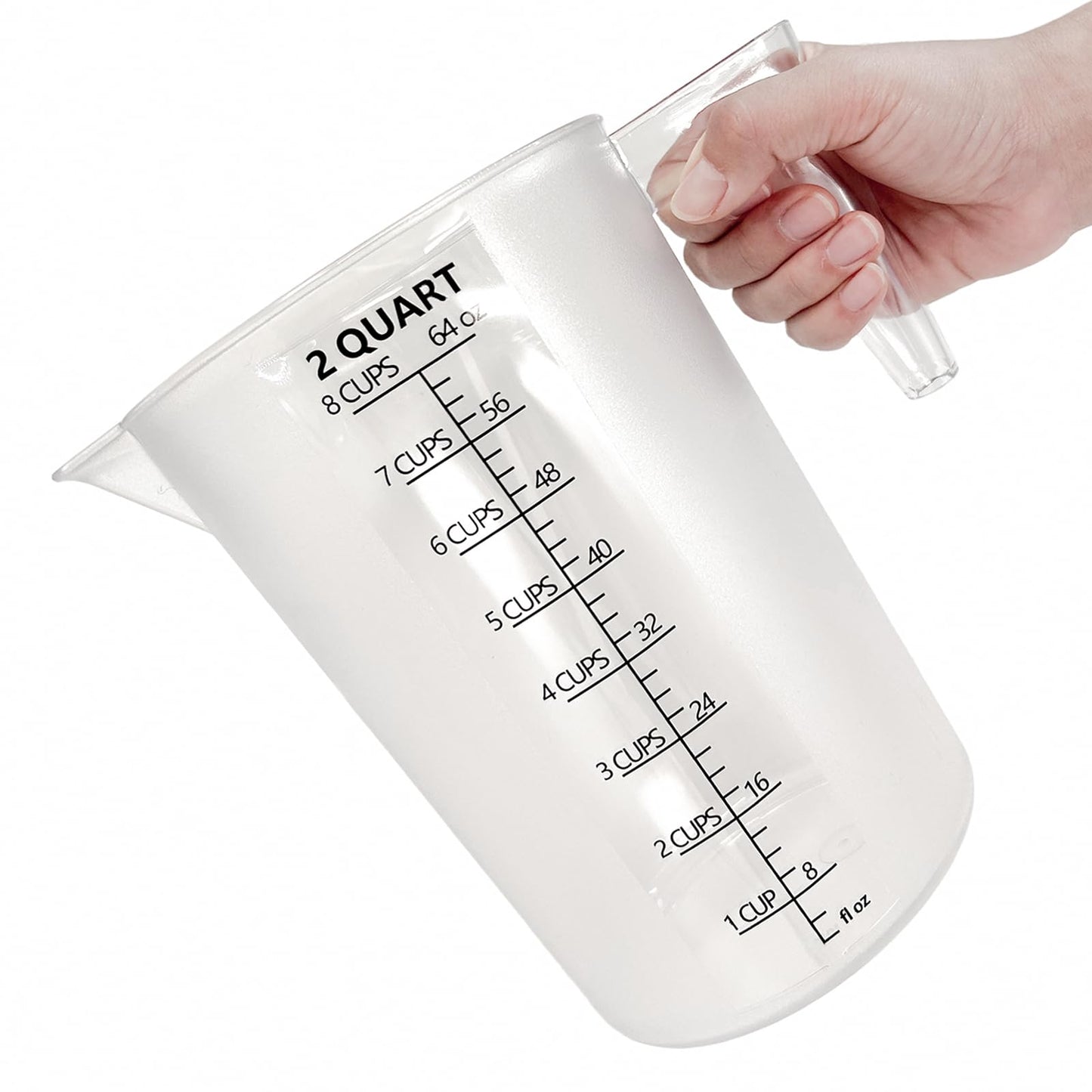 Laser-Etched Measuring Cup Set, 16 oz & 8 oz Cup Clear Plastic