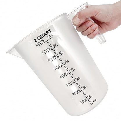 Laser-Etched Measuring Cup Set, 16 oz & 8 oz Cup Clear Plastic