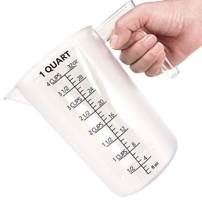 Laser-Etched Measuring Cup Set, 16 oz & 8 oz Cup Clear Plastic