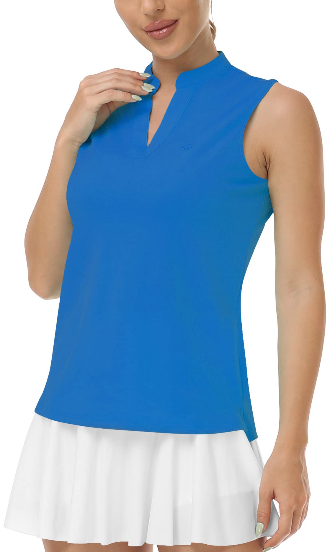 9DF MoFiz Women's Sleeveless Golf Polo Tennis Shirt Sport T-Shirt V-Neck Athletic Tops Active Tee Aura Restored