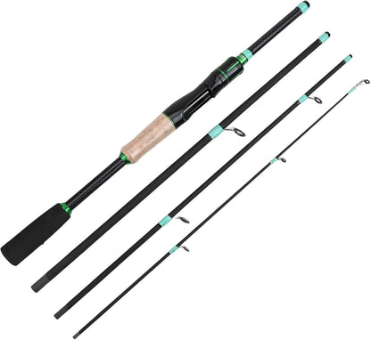 Fiberglass Spinner Baitcasting Fishing Rod with 4/5 Sections, Strong Waist Strength and Resilience, Smooth Line Guides, 2500g Load Capacity, for Lure Fishing in Freshwater or Saltwater
