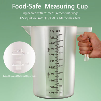 Laser-Etched Measuring Cup Set, 16 oz & 8 oz Cup Clear Plastic