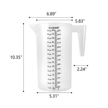 Laser-Etched Measuring Cup Set, 16 oz & 8 oz Cup Clear Plastic
