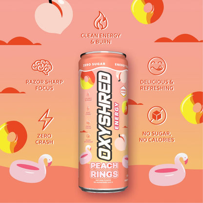 EHP Labs x Ghostbusters OxyShred Healthy Energy Drink - Zero Sugar Energy Drinks, Green Tea Extract, Vitamin C & L Carnitine - Zero Carbs, Zero Calories, Clean Caffeine - Frosty Big Apple (12-Pack)