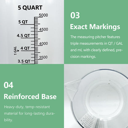 Laser-Etched Measuring Cup Set, 16 oz & 8 oz Cup Clear Plastic