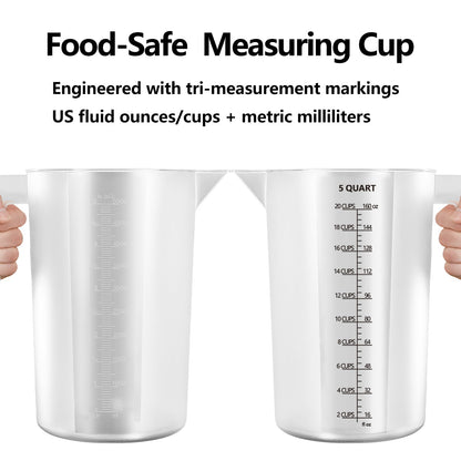 Laser-Etched Measuring Cup Set, 16 oz & 8 oz Cup Clear Plastic