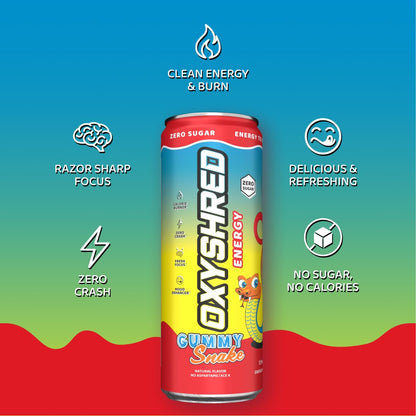 EHP Labs x Ghostbusters OxyShred Healthy Energy Drink - Zero Sugar Energy Drinks, Green Tea Extract, Vitamin C & L Carnitine - Zero Carbs, Zero Calories, Clean Caffeine - Frosty Big Apple (12-Pack)