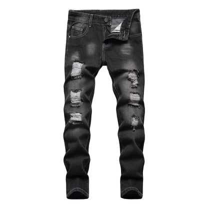 Maiyifu-GJ Boy's Slim Straight Fit Ripped Jeans Destroyed Distressed Denim Jeans Kids Classic Washed Jean Pants with Holes