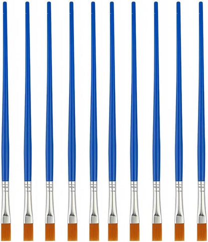 10Pcs 9mm Wide Flat Paint Brushes Set with Nylon Hair