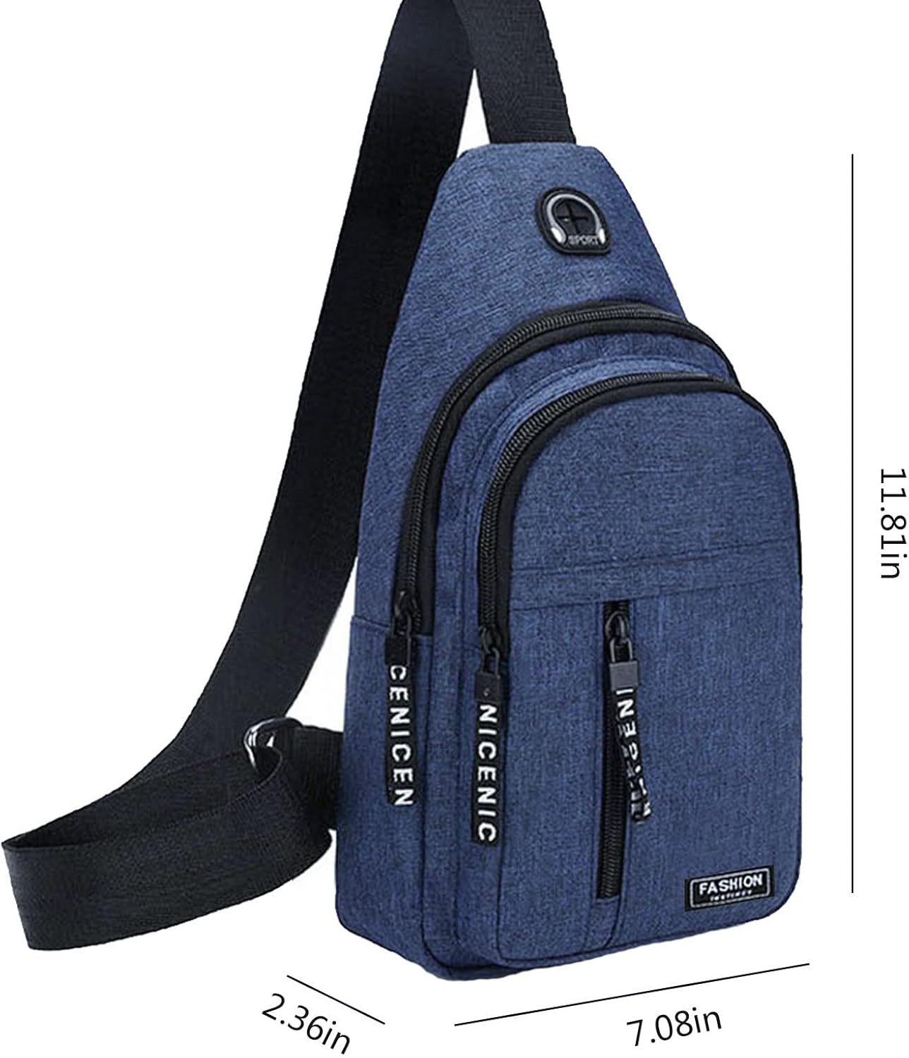 Gideon Collection Sling Bag, Crossbody Bags, Chest Bag, Sling Backpack with USB Hole for Women Men