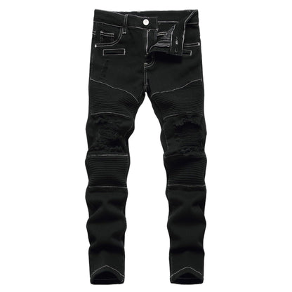 Maiyifu-GJ Boy's Slim Straight Fit Ripped Jeans Destroyed Distressed Denim Jeans Kids Classic Washed Jean Pants with Holes