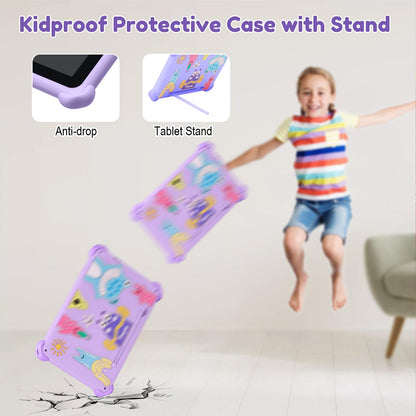 Kids Tablet 7 inch Tablets for Kids 3-12, 32GB Android Toddler Tablet with Solid Case, YouTube, Netflix, GMS, Bluetooth, WiFi, Education Learning Apps Installed, Parent Control