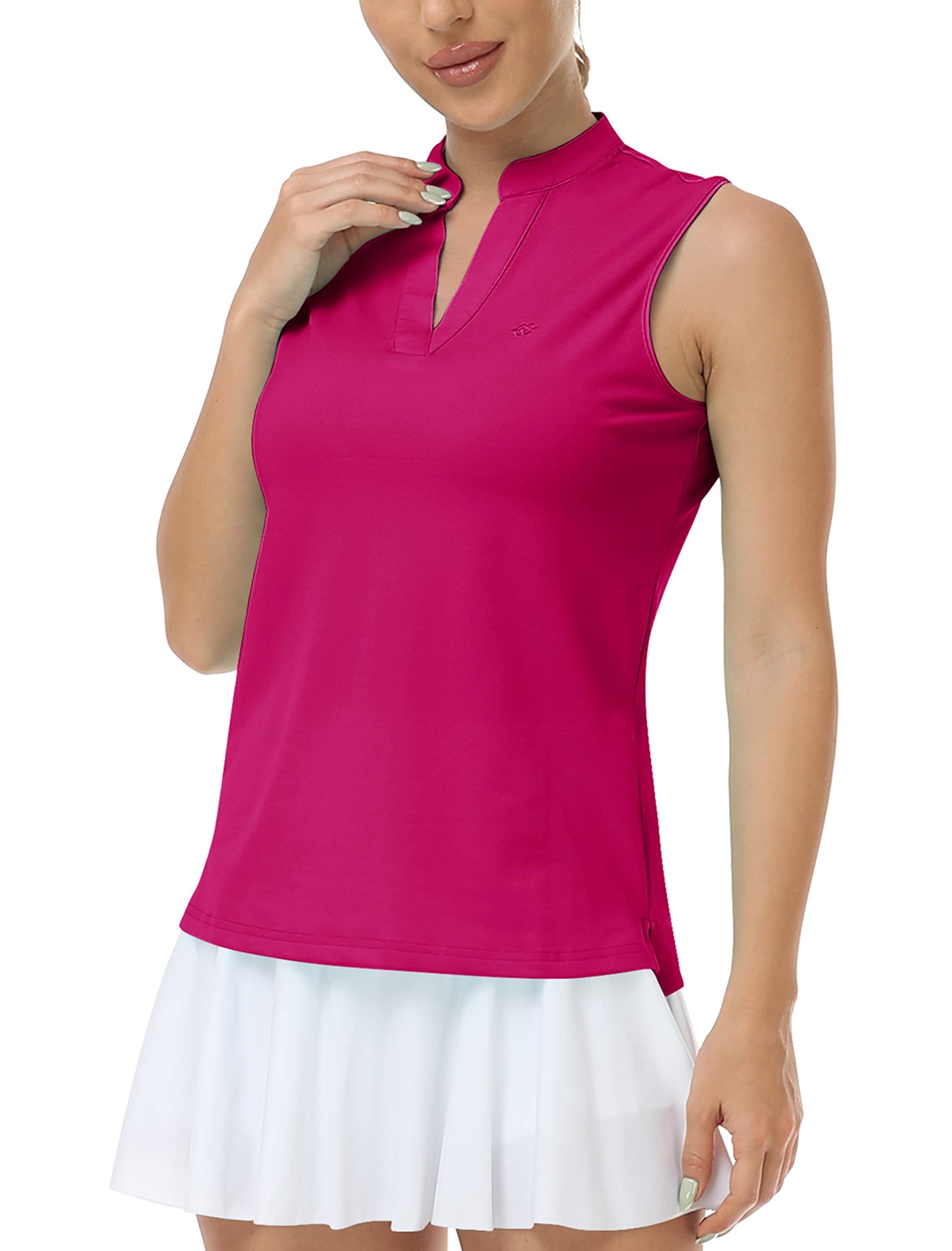 9DF MoFiz Women's Sleeveless Golf Polo Tennis Shirt Sport T-Shirt V-Neck Athletic Tops Active Tee Aura Restored