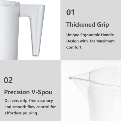 Laser-Etched Measuring Cup Set, 16 oz & 8 oz Cup Clear Plastic