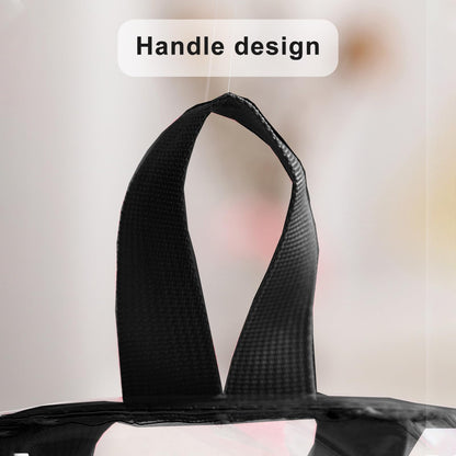 Clear Backpack Large Capacity Transparent Shoulder Backpack Transparent Packets Plastic Backpack (Black)