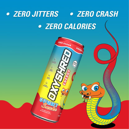 EHP Labs x Ghostbusters OxyShred Healthy Energy Drink - Zero Sugar Energy Drinks, Green Tea Extract, Vitamin C & L Carnitine - Zero Carbs, Zero Calories, Clean Caffeine - Frosty Big Apple (12-Pack)