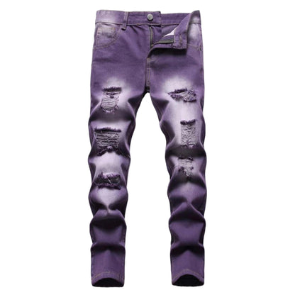 Maiyifu-GJ Boy's Slim Straight Fit Ripped Jeans Destroyed Distressed Denim Jeans Kids Classic Washed Jean Pants with Holes