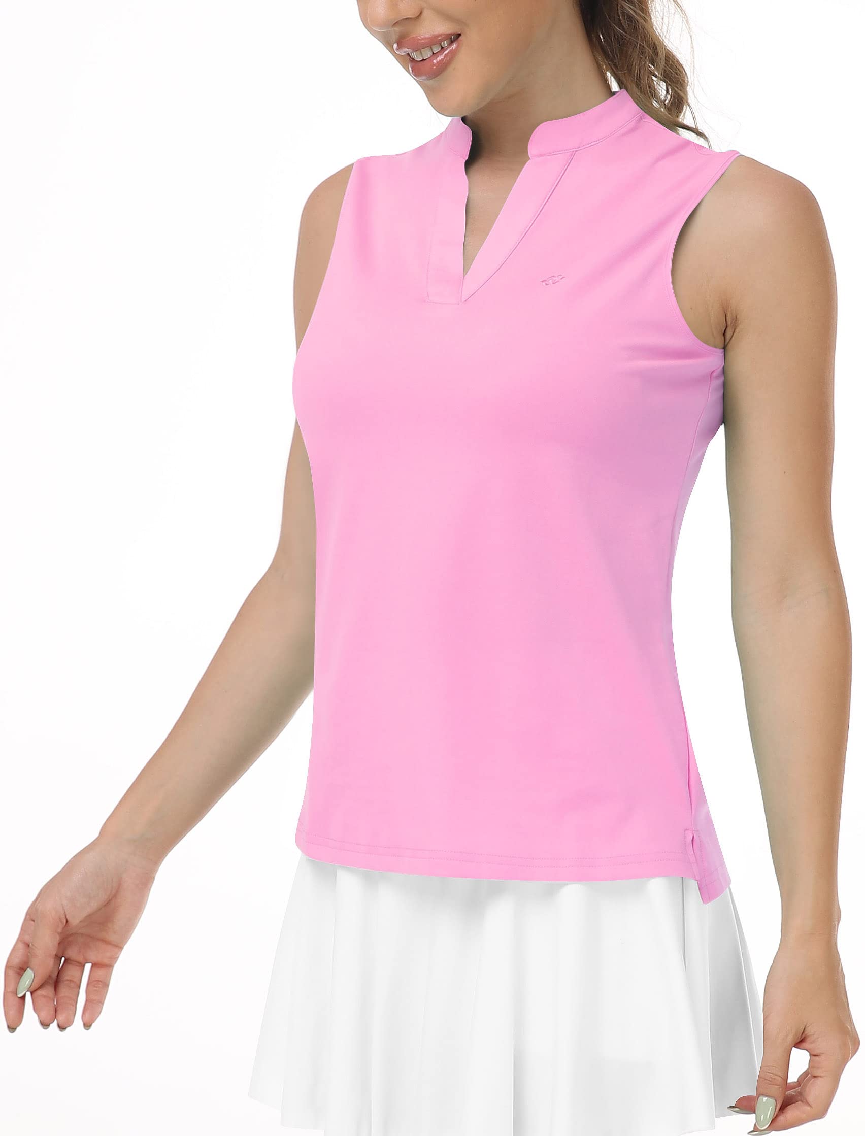 9DF MoFiz Women's Sleeveless Golf Polo Tennis Shirt Sport T-Shirt V-Neck Athletic Tops Active Tee Aura Restored