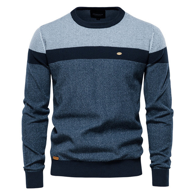 Guy Aura Spliced Cotton Men's Sweater Aura Restored