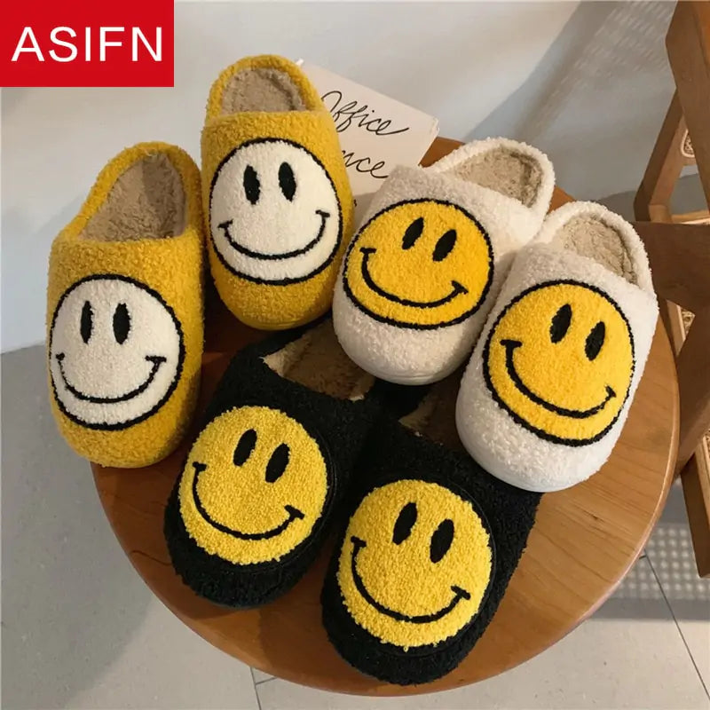 Bishop Collection Smile Pattern Fluffy Slippers Aura Restored