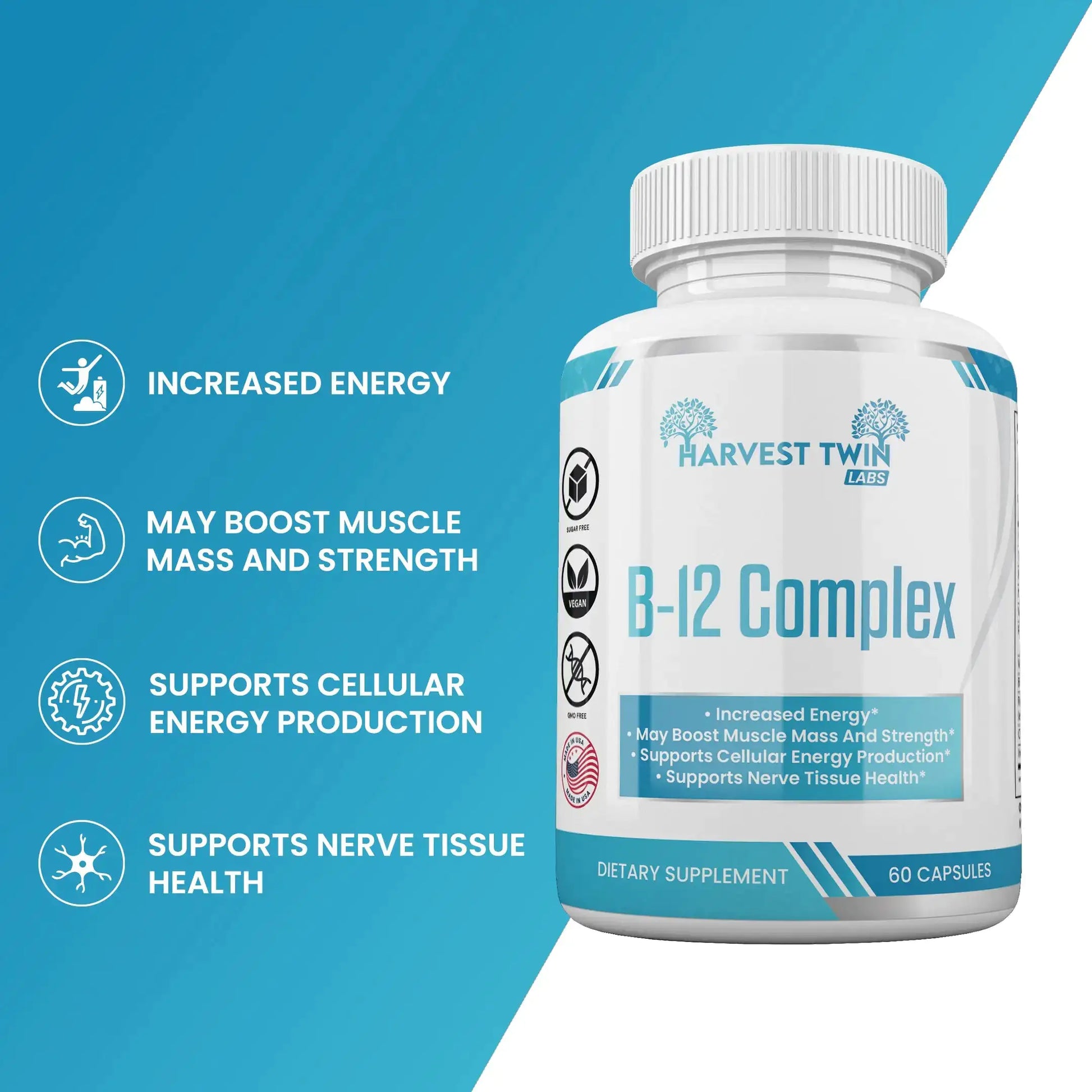 B-12 Complex Vitamin Supplement for Increased Energy & Vitality Aura Restored