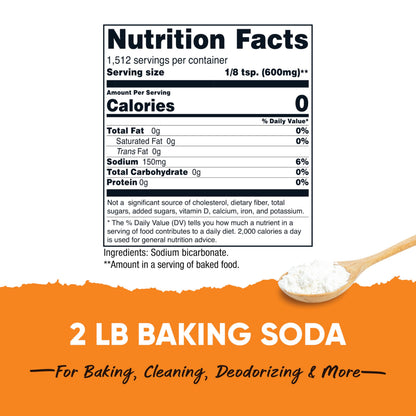 Nutricost Pantry Baking Soda (1 LB) - For Baking, Cleaning, Deodorizing, and More
