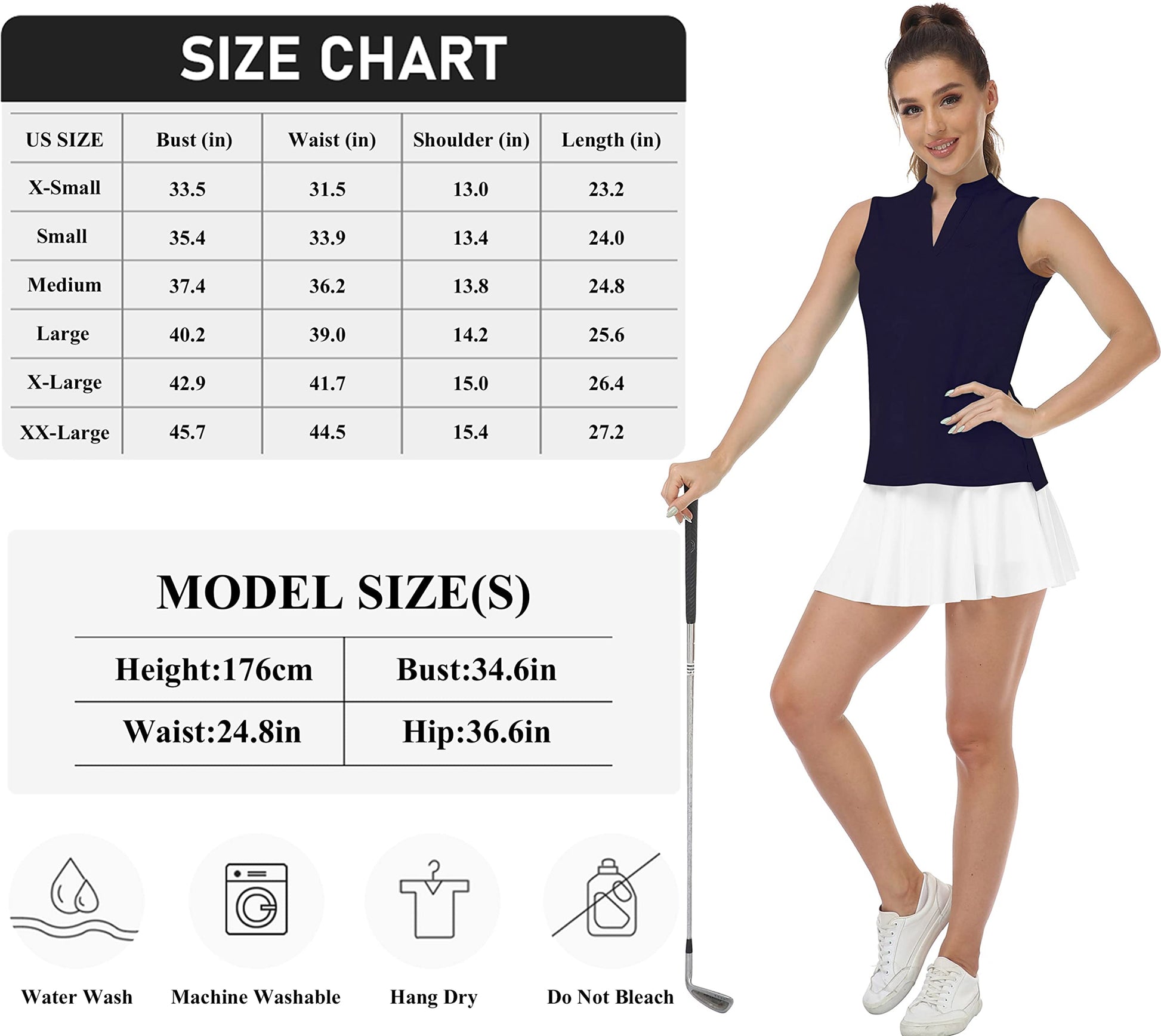 9DF MoFiz Women's Sleeveless Golf Polo Tennis Shirt Sport T-Shirt V-Neck Athletic Tops Active Tee Aura Restored