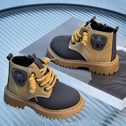 Aura Restored toddler winter snow boots for boys and girls, warm lined baby shoes with soft soles for cozy infant walking.