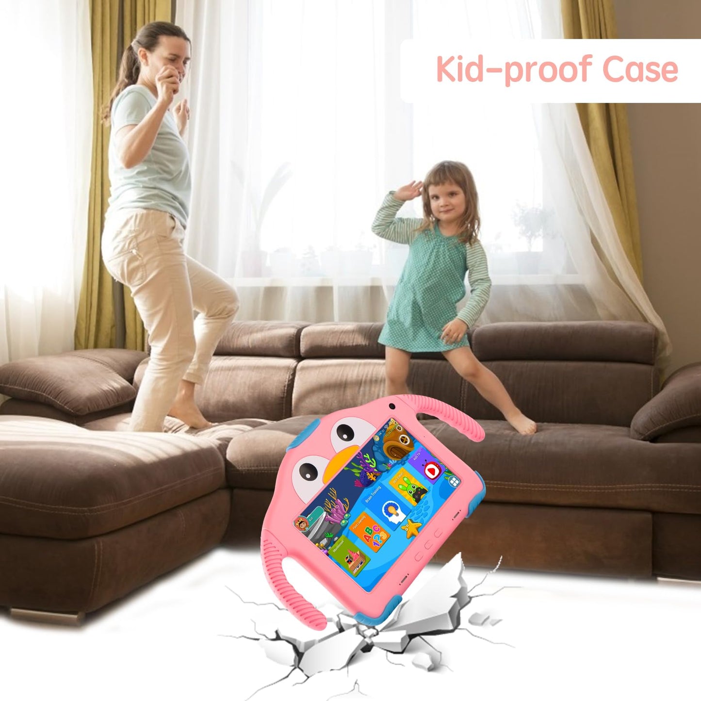 YosaToo Kids Tablet 7 Inch with Case WiFi Dual Camera, Toddler Tablets for Kids Lots Educational Contents Pre-Installed Children's Tablet