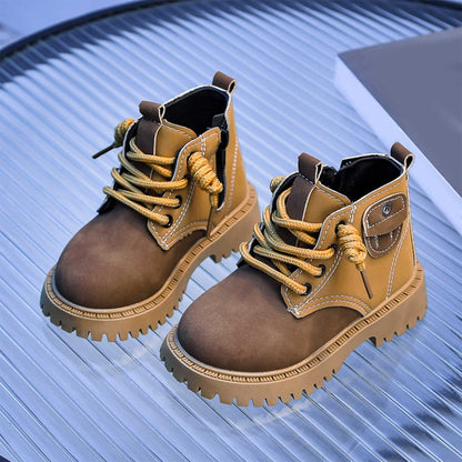 Aura Restored toddler winter snow boots for boys and girls, soft, warm, lined infant crib shoes with cozy insulation.