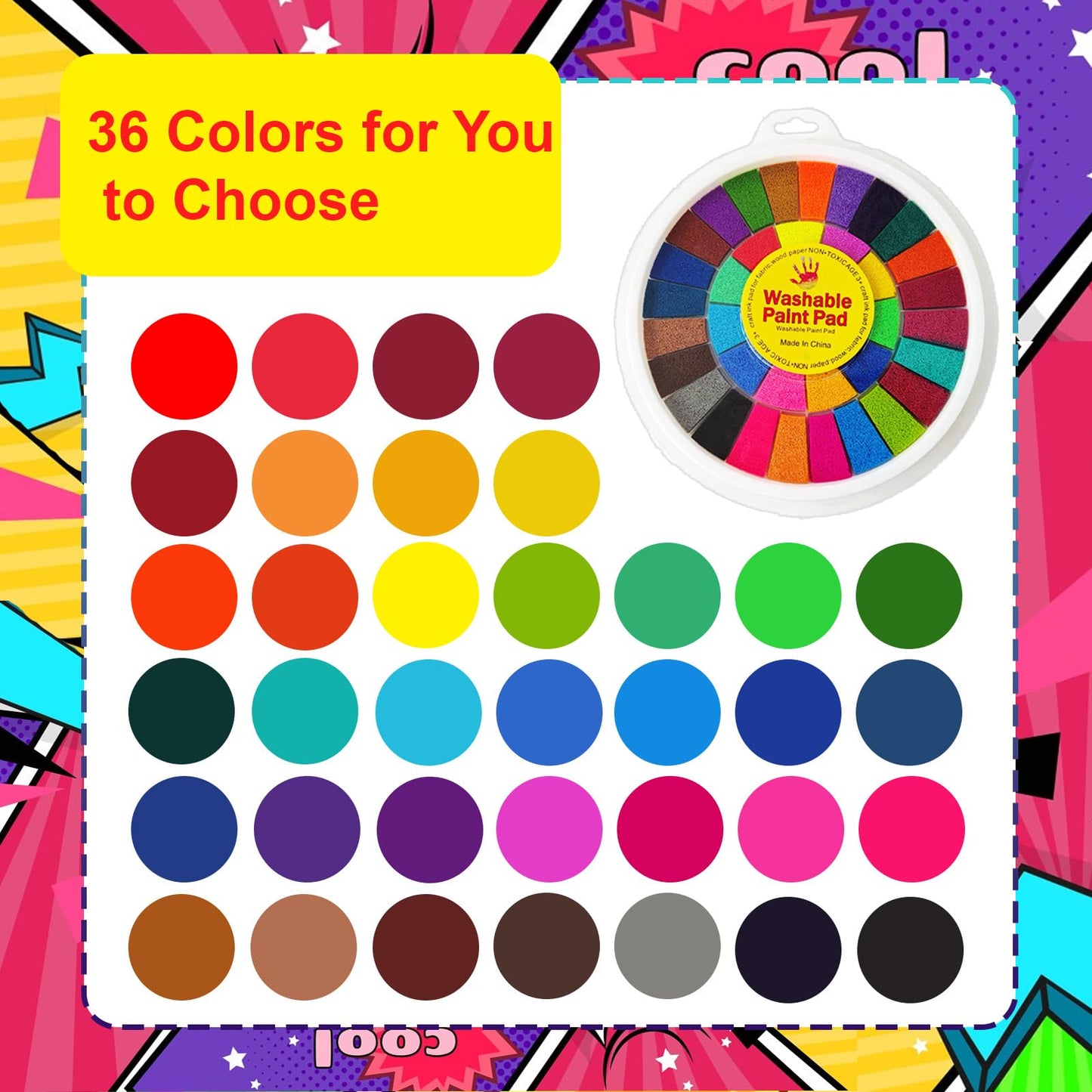 36 Color Washable Finger Paint Set