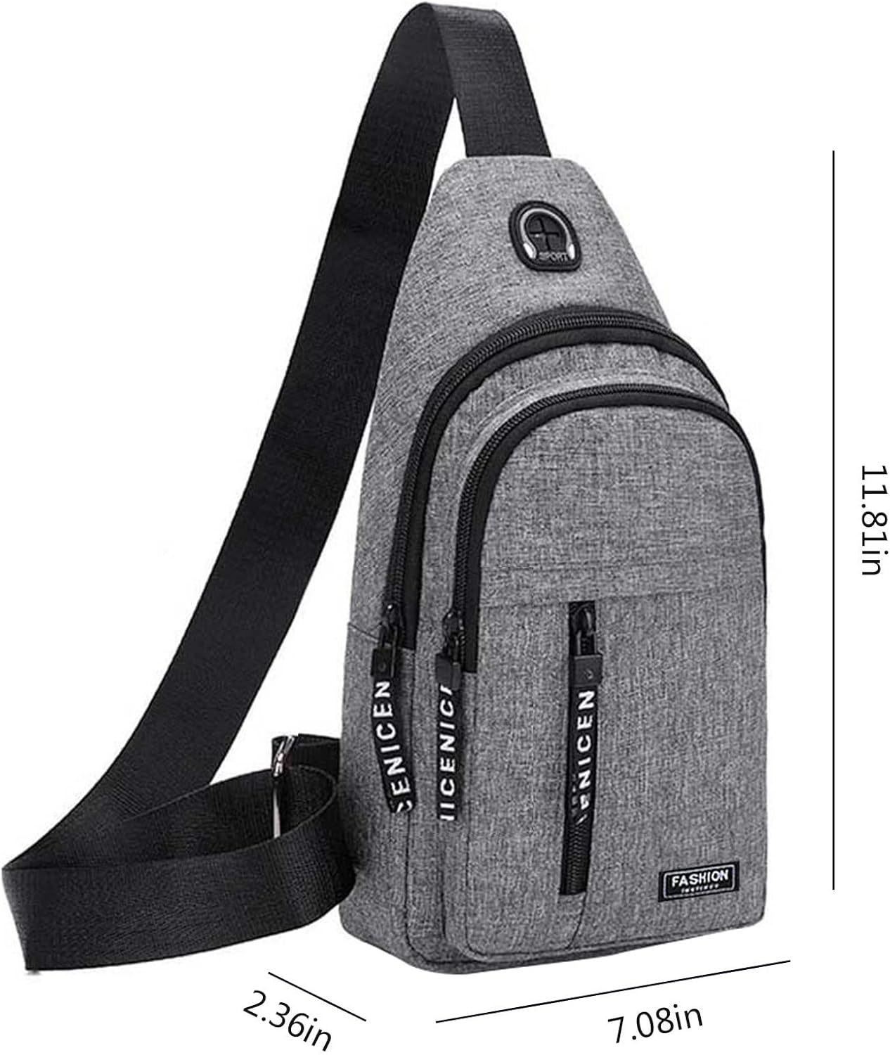 Gideon Collection Sling Bag, Crossbody Bags, Chest Bag, Sling Backpack with USB Hole for Women Men