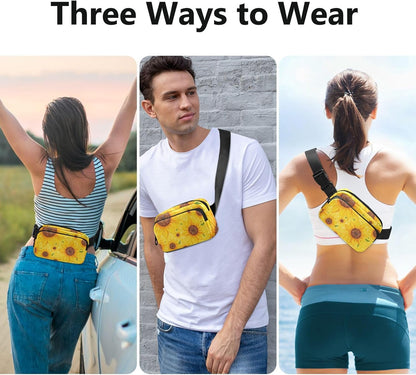 Large Capacity Fanny Pack, Parents' Day Beautiful Sunflower, Women Waist Packs,  Bum Bag Belt with Adjustable Strap