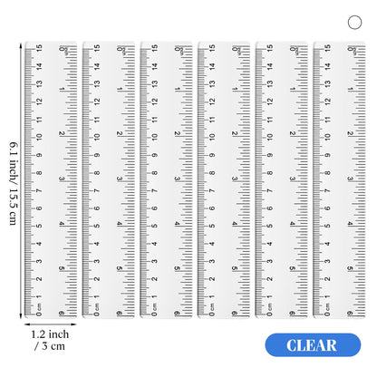 Zonon 6 Pcs 12 Inch Ruler Bulk Plastic Flexible Straight Metric/inches