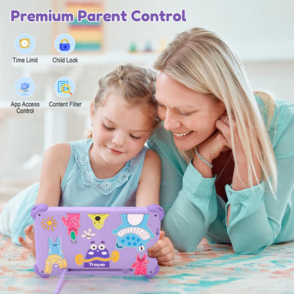 Kids Tablet 7 inch Tablets for Kids 3-12, 32GB Android Toddler Tablet with Solid Case, YouTube, Netflix, GMS, Bluetooth, WiFi, Education Learning Apps Installed, Parent Control