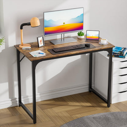 PayLessHere 32/39/47 inch Computer Desk Study Writing Table, Adjustable feet, Modern Furniture for Home Office (1, Brown, 32 inch)